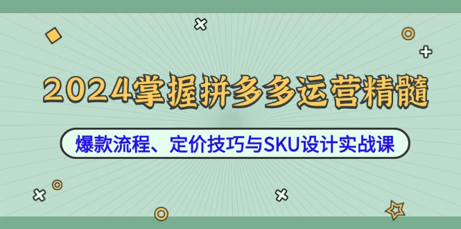 图片[1]_2024掌握拼多多运营精髓：爆款流程、定价技巧与SKU设计实战课_创富团